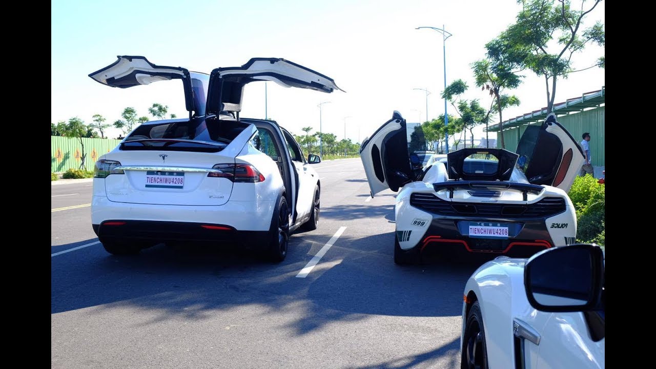 Tesla Modelx P100d Launch Vs Mclaren 650s Youtube