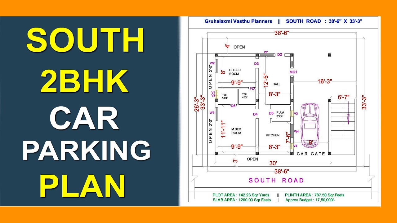 South Facing 2BHK With Car  Parking  Best Small  House  Plan  