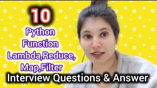 10 Python Lambda, Map, Filter, Reduce Interview Questions | Examples with Dry Runs for Beginners