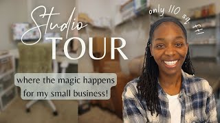 Small business STUDIO TOUR! Inside my body care brand + how I organize a 110 sq. ft workspace