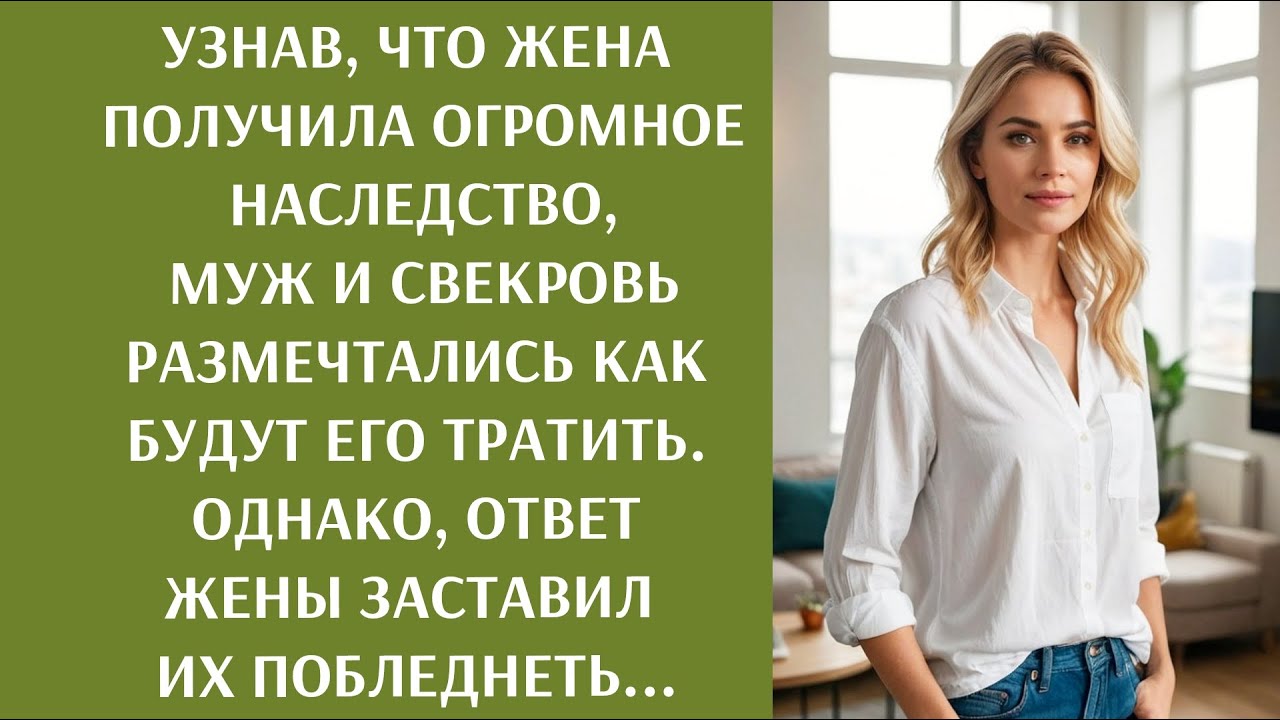 Узнав что жена получила огромное наследство муж и свекровь размечтались как будут его тратит. Однако