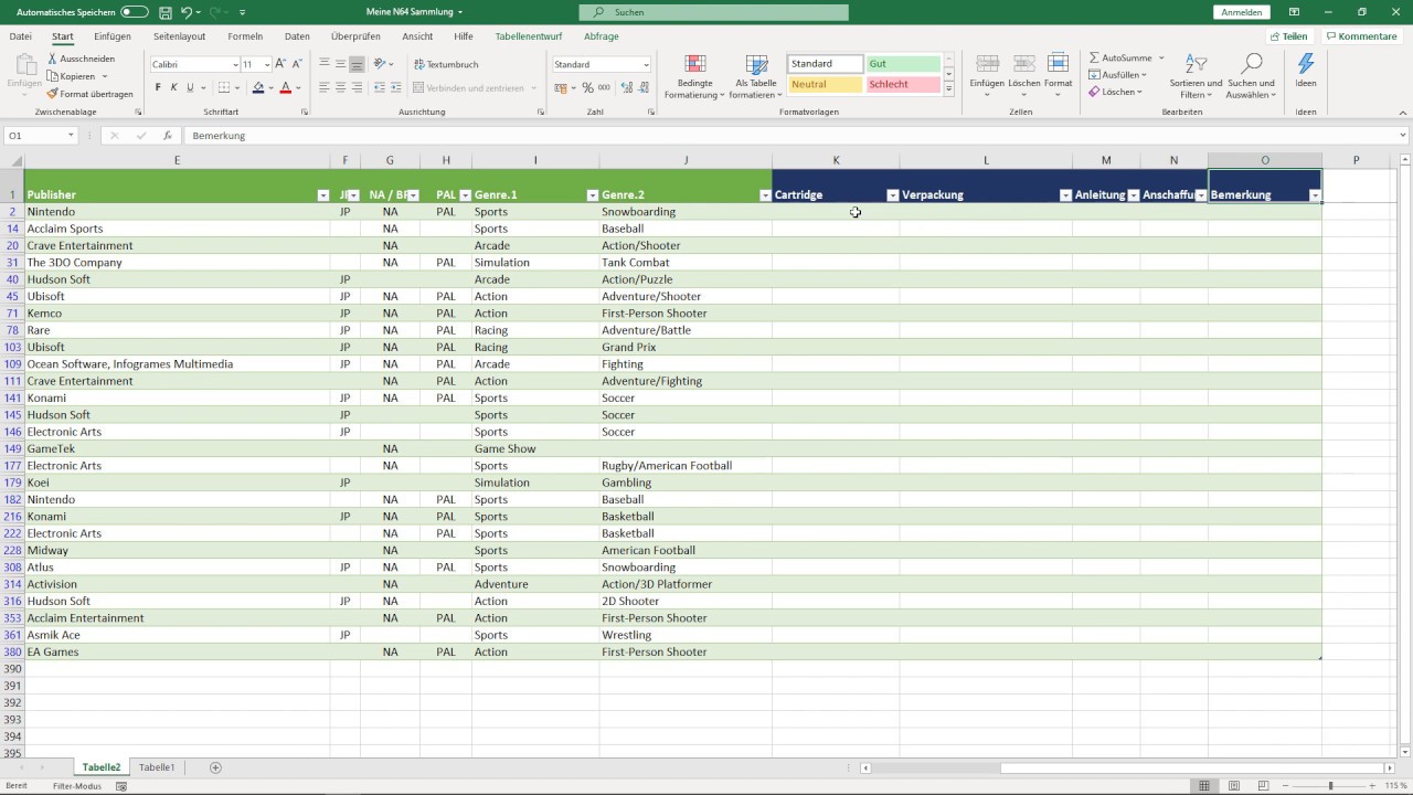  Update  Sammlung per Excel verwalten - Daten aus Web importieren [Datenbank, zusammenführen, konsolidieren]