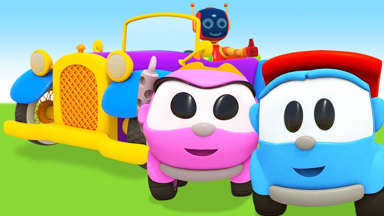 ليو الشاحنة يبني مركبات للأطفال: سيارة كلاسيكية وسيارات وشاحنات أخرى. كارتون سيارات بالعربية