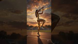 Athlete FREEZES in Gold at Sunset! ✨🌅 AI Video That Stopped Time | Golden High Jump