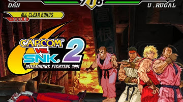 Capcom vs. SNK 2: Mark of the Millennium 2001: Ken, Ryu, & Dan "Level 8" Arcade Playthrough