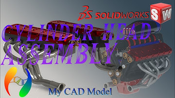 V12 engine | Part 38 | Cylinder Head Assembly 2 | Design in Solidworks