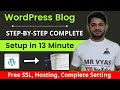 Step by step WordPress blog set up in 13 minutes with Bluehost | Hosting, Free Domain, Free SSL.