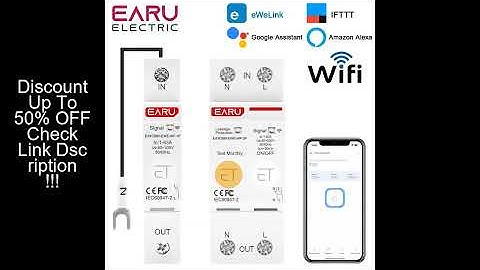 eWeLink WiFi MCB Smart Circuit Breaker 1P 2P 63A Switch Energy Metering Timer Relay kWh Voltage Curr