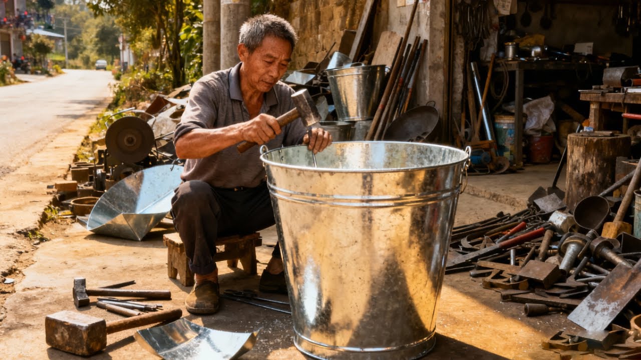 封神！刘师傅毫米级手工米桶，缝细比发丝还细，老鼠馋到啃桶，米面放一年都新鲜！