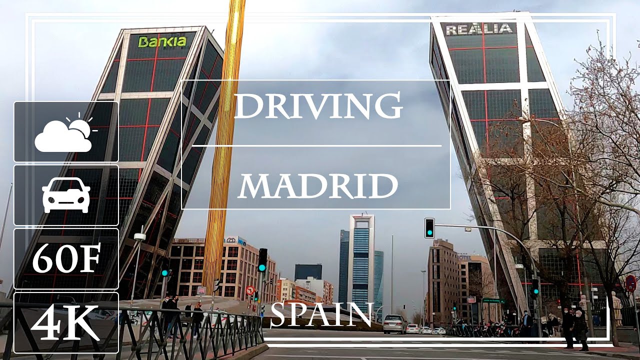 Вождение в Мадриде | пасмурная зима | от Пасео-де-Эстремадура до Ла-Вагуада - 4K 60 кадров в секунду