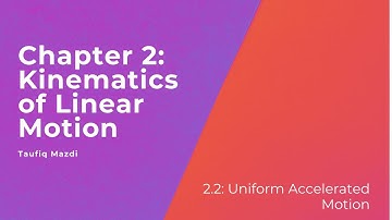 Chapter 2.2: Uniform Accelerated Motion