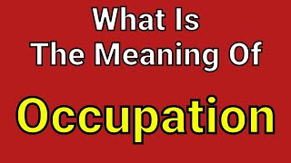 Meaning Of Occupation | Occupation | English Vocabulary | Most Common Words in English