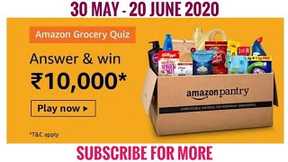 Amazon Quiz Answers Today | Win 10000 Amazon Pay Balance | 30 May 2020