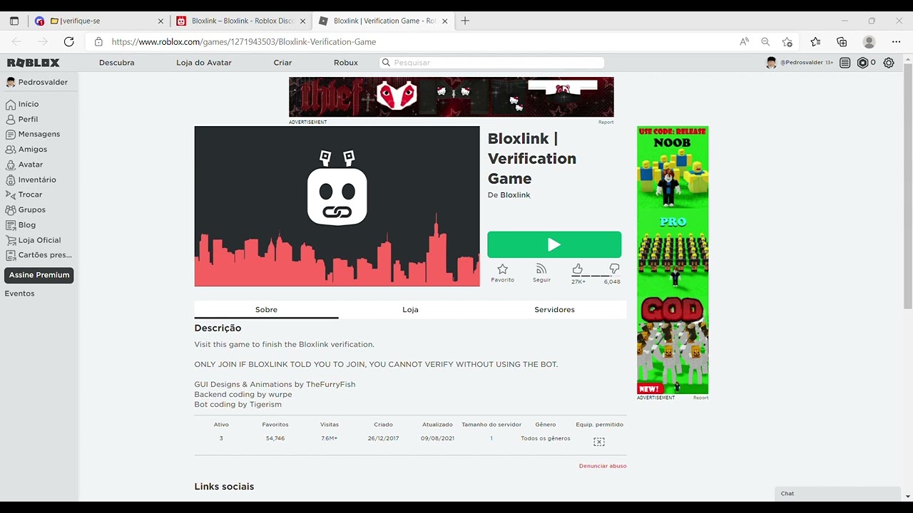 Bloxlink Verification Game para ROBLOX - Juego Descargar