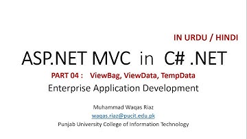 ASP.NET MVC - C# .NET in Urdu / Hindi PART 04 (ViewBag, ViewData & TempData)