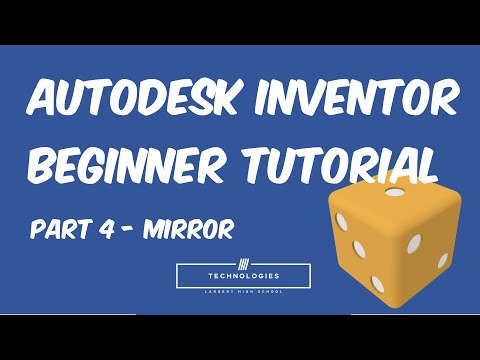 Autodesk Inventor Tutorial - Beginner - Dice - Part 4 - Mirror