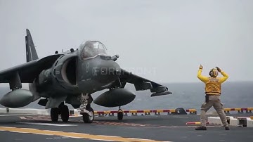 Harrier “Jump Jet” performs Carrier Takeoffs and Landings