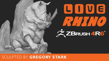 Zbrush 4R6 & V-Ray [LIVE] - Sculpting and Rendering a Rhino