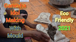 Ganpati making with mould 2021 | Ganesh mould making process for Shadumati |Ecofriendly Ganesha 2021