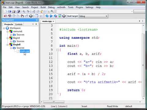 CodeBlocks 2-dars - YouTube