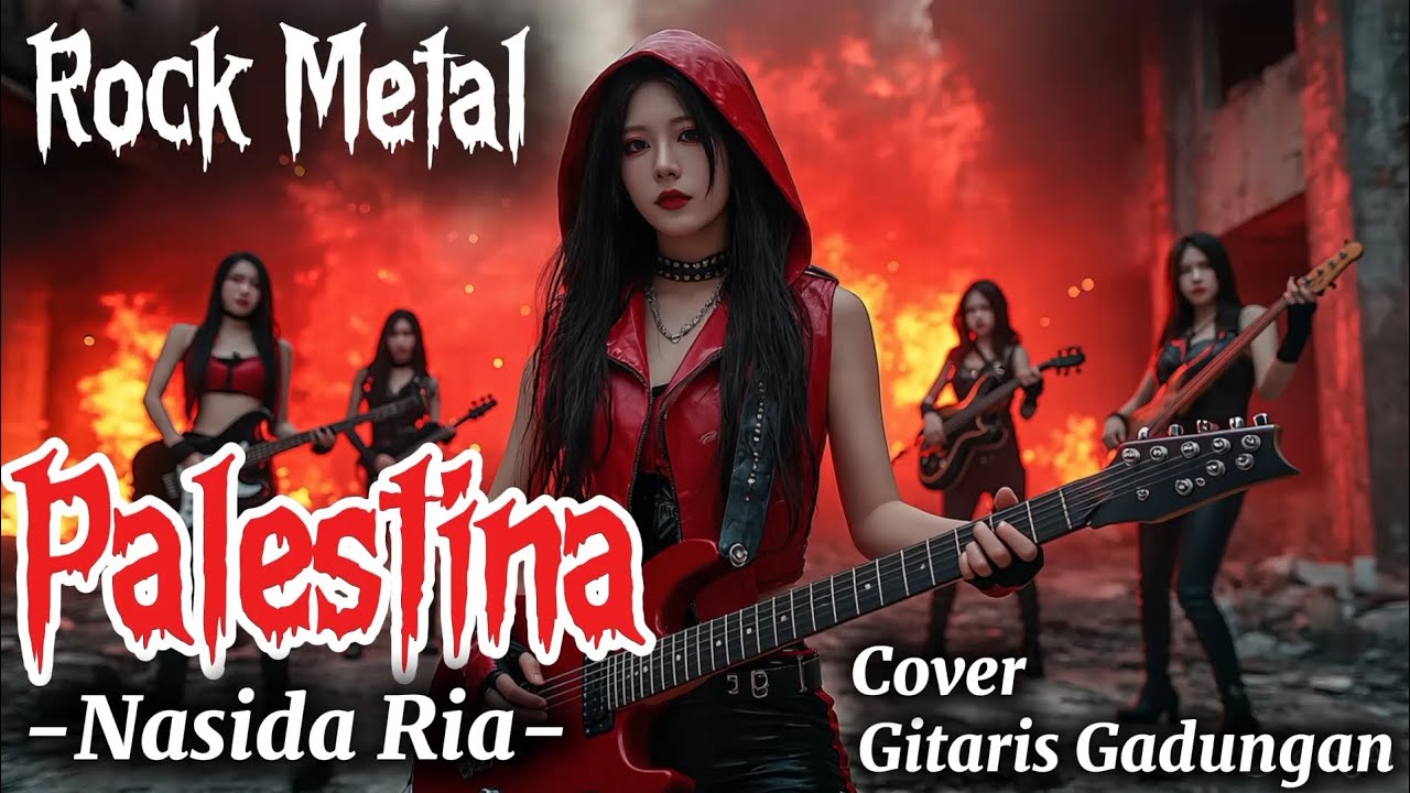 DAMAILAH PALESTINA - NASIDA RIA Versi Rock Metal | Cover Gitaris Gadungan (AI)