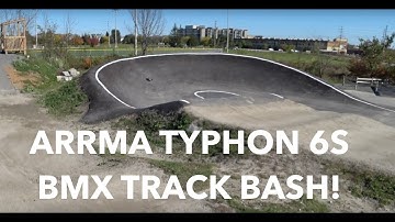 Arrma Typhon 6S v2 BMX Track Bash - 8th Scale Buggy Huge Jumps and Crashes! - Netcruzer RC