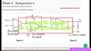 Analog IC Design  Week 4 Assignment Solution