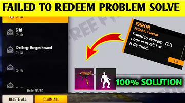 failed to redeem this code is invalid or redeemed free fire| failed to redeem free fire|