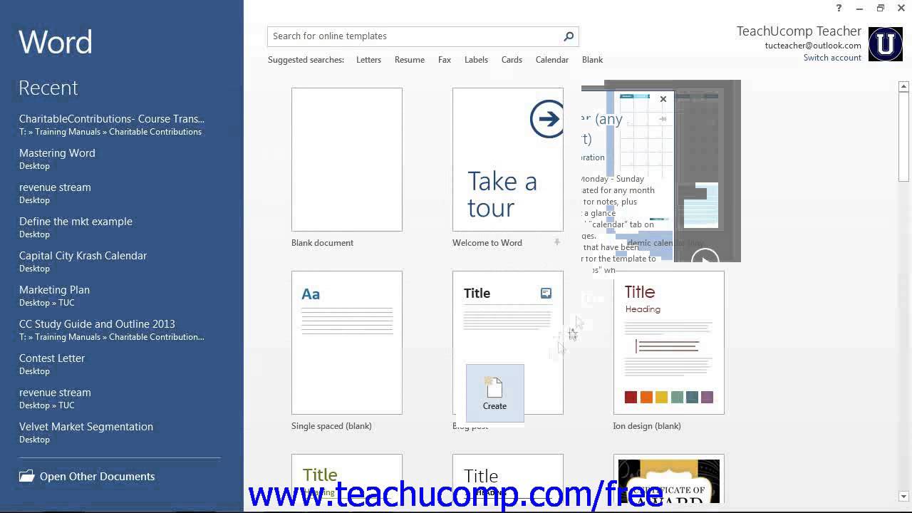 word 2013 tutorial creating new documents 2013 2010 microsoft