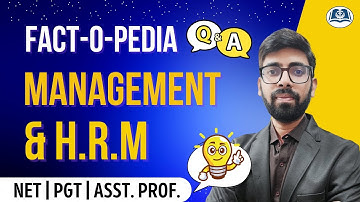 Business Management & HRM | Fact-O-Pedia MCQs | NET/PGT/Asst. Prof. Commerce | HPSC | MPPSC | RPSC