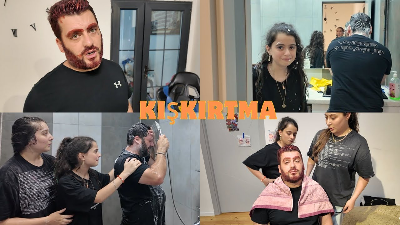 ŞAKOYA QIRMIZI SAÇ BOYASI VURDUQ 😂 | UŞAQLARLA CƏZALI OYUN OYNADIQ 