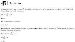 Derive Equation 6.5-4 for the boiling-point elevation of a dilute solution of a non volatile solute