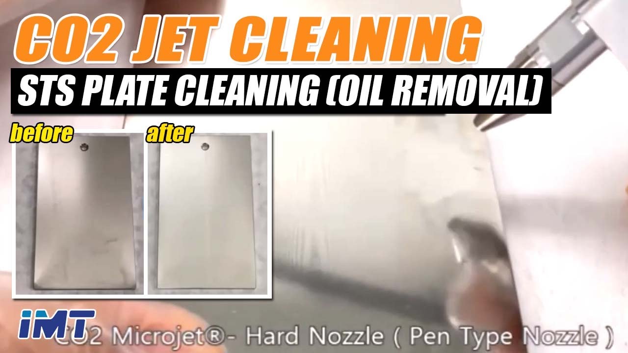 [아이엠티 IMT-CO2] STS Plate Cleaning (CO2 - De-Oil-오일 제거) - YouTube