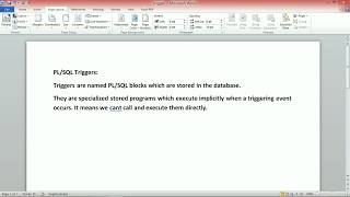PL/SQL TRIGGER,TYPES OF TRIGGER