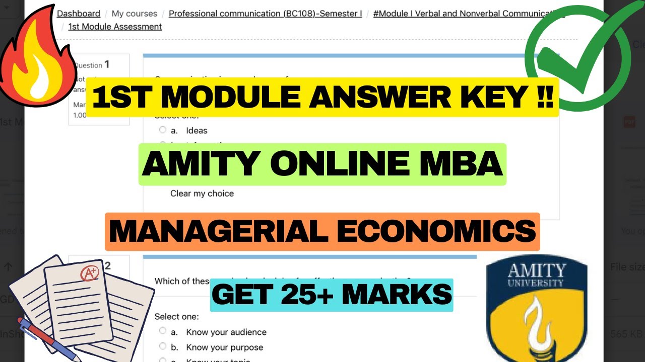 amity online mba assignments answers