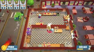 Overcooked 2 - Level Kevin 7 (2 players) Score: 2168