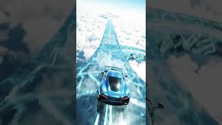 Futuristic car driving on a gravity-defying road #futuristiccars #car #shorts