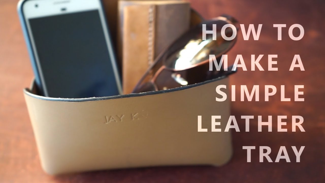 how to make minimal simple leather tray diy free template youtube