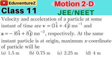 Velocity and acceleration of a particle at some instant of time are v i j = + ($ $ 3 4 ) ms−1anda i