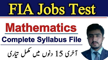 Fia complete mathematics syllabus | mathematics past papers questions for fia jobs