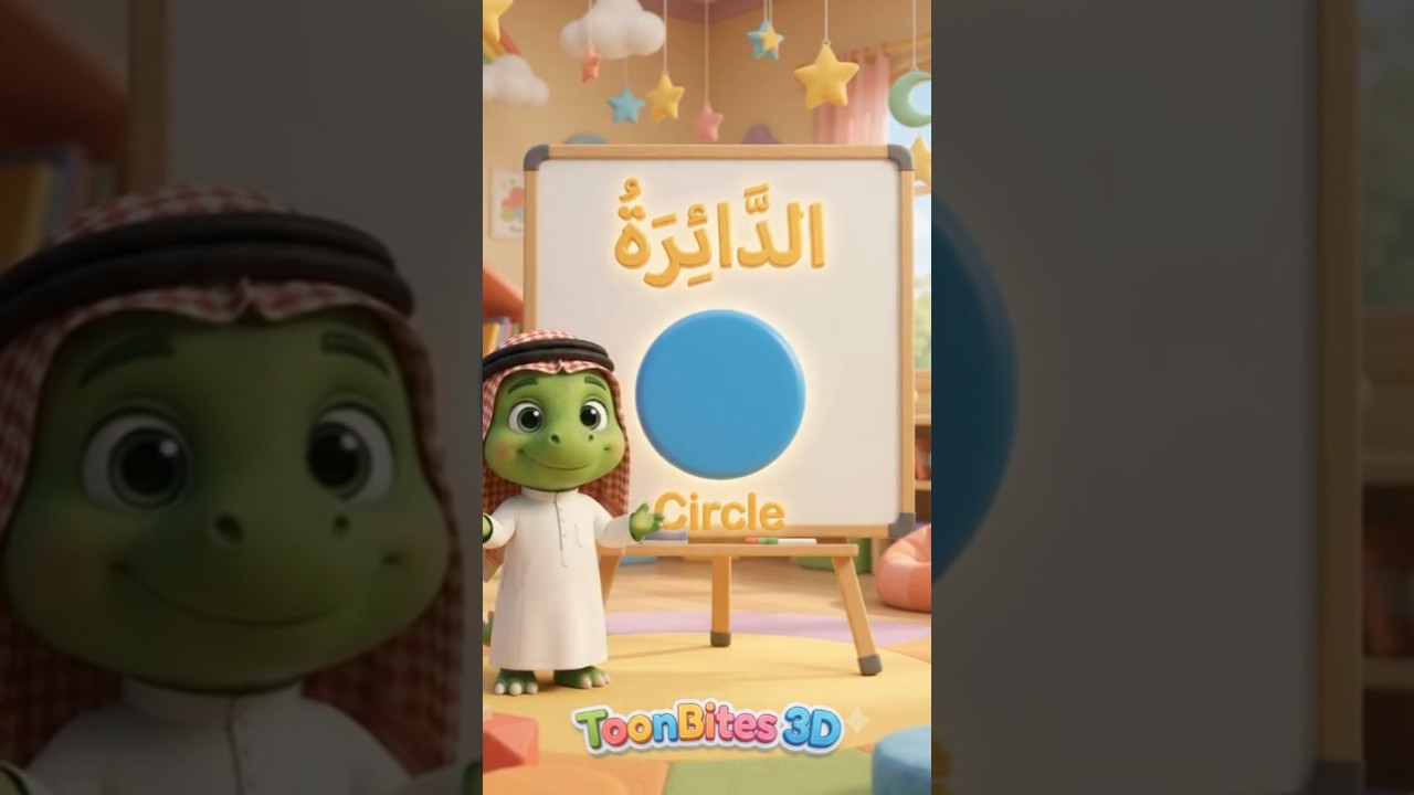 🔵 الدائرة | الأشكال العربية 🦖✨ | ToonBites 3D | #shorts