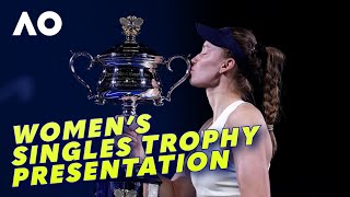 2026 Australian Open Womens Singles Final trophy presentation | Wide World of Sports