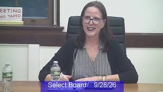 Select Board - September 28, 2026