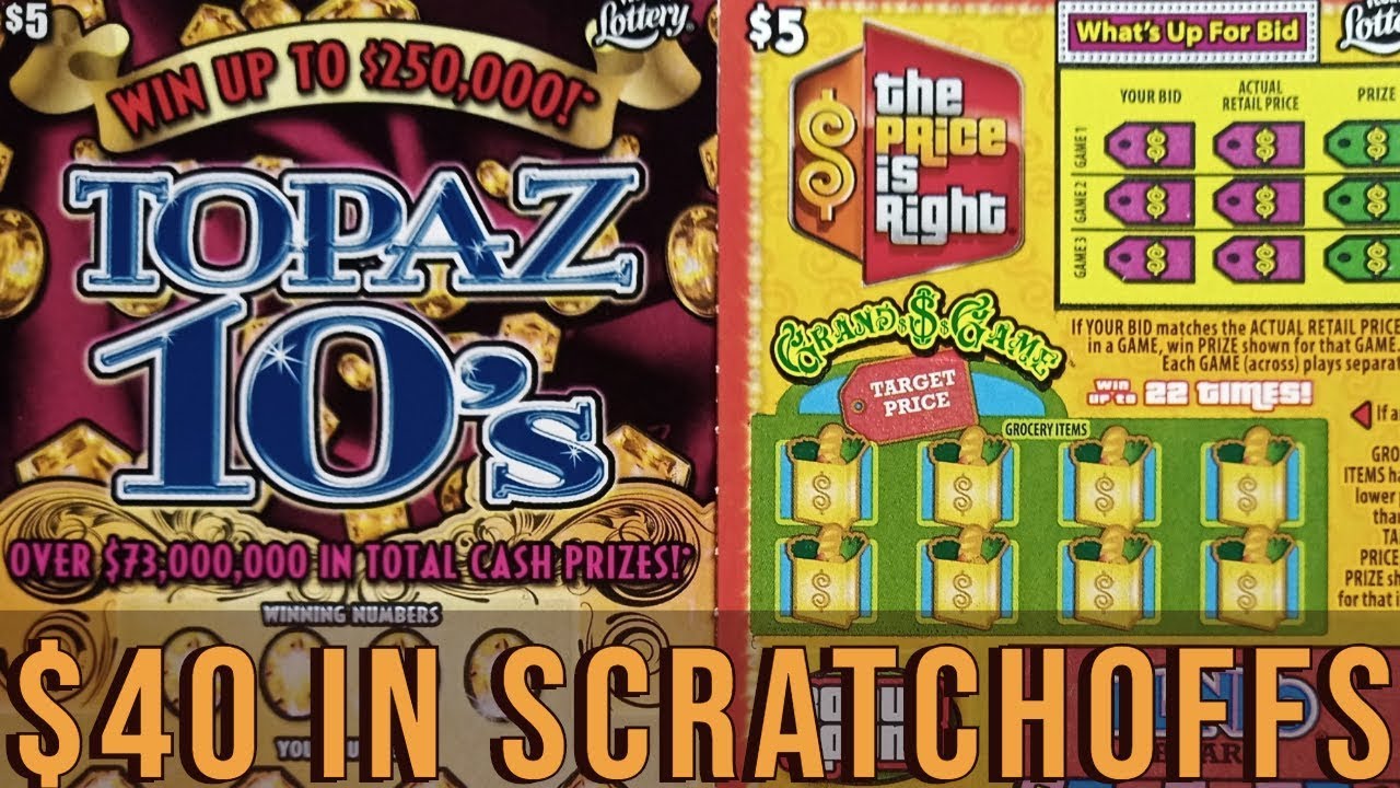 Topaz 10's / The Price Is Right! Scratch off tickets from the FL Lotto