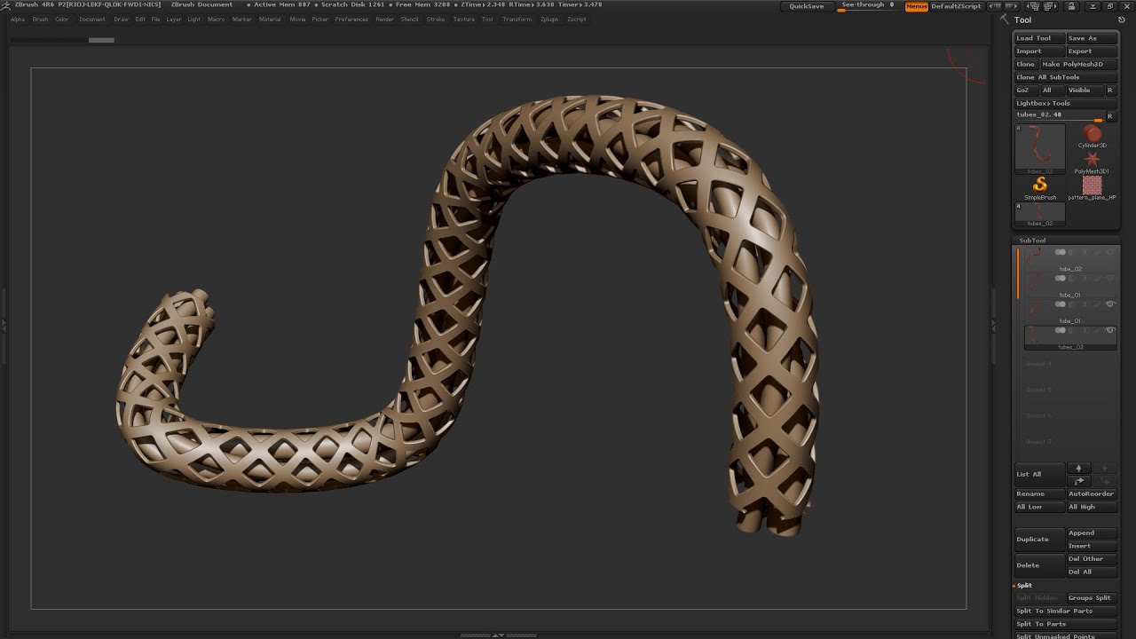 cutting geometry zbrush