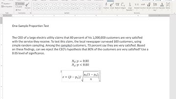 Conducting a One-Sample Test of Proportions in Excel