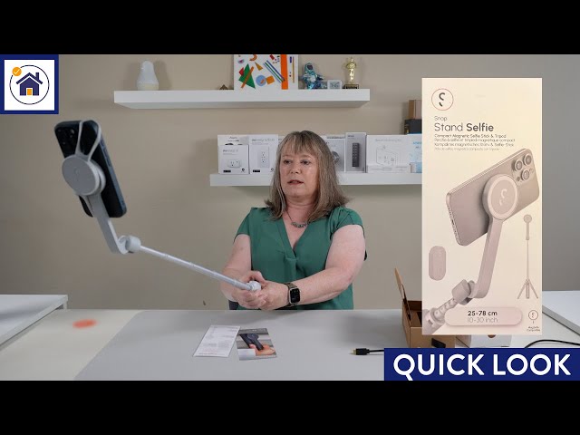 ShiftCam SnapStand Max - Magnetische Selfie Stick & Statief - Compact, Opvouwbaar & Uitschuifbaar met Tilt Head en Magnetische Bluetooth Afstandsbediening | Stone