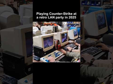 Playing Counter-Strike at a retro LAN party in 2025 on all original hardware