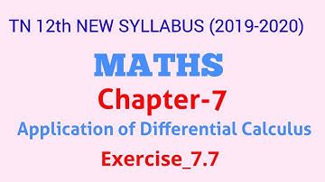 TN12th_Maths | Exercise_7.7 | Q.No_1_(i) | Chapter 7 | Applications of Differential Calculus|