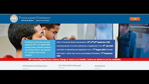 how to apply or register in pondicherry university entrance exam? process and explanation in tamil
